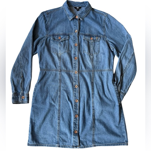 Frye - Women’s Button Down Denim Shirt Dress (EUC) Size: L - Picture 2 of 12